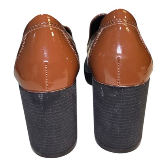 Blondo Brown Patent Leather Josie Waterproof Heeled Chunky Mule‎ Loafers Size 10 - Picture 4 of 9